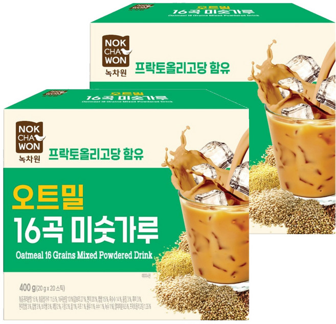 녹차원 오트밀 16곡 미숫가루, 20g, 20개입, 2개
