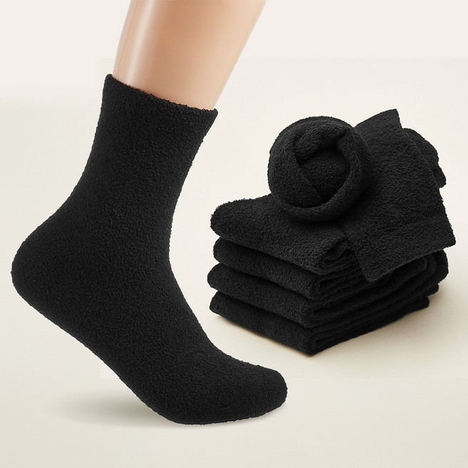 베이스알파에센셜 여성용 탁텔 소프트 터치 외출 가능한 수면 중목 양말 5종 세트