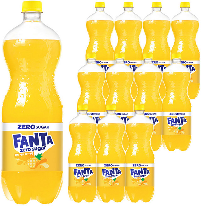 환타 제로 파인애플 탄산음료, 1.5L, 12개