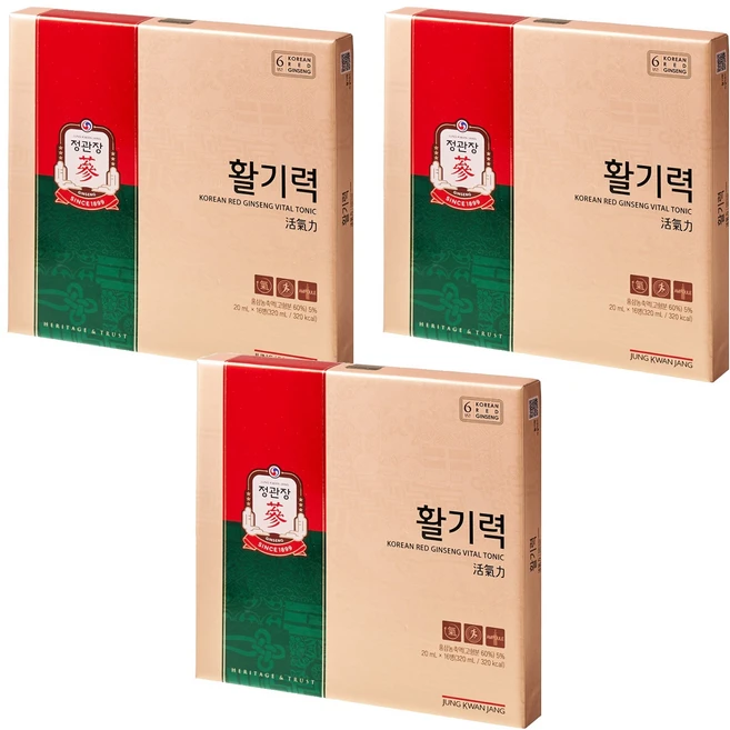 정관장 활기력 세트 16p, 320ml, 3세트 - 쿠팡