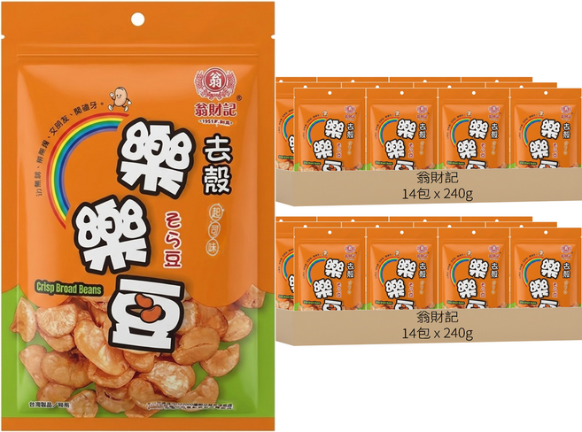 翁財記 蠶豆 脫殼樂樂豆 起司味, 240g, 28包
