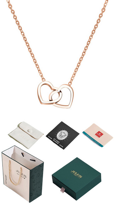 쥴리어스 여성용 데일리 하트링 목걸이 JSB-503 + 선물포장 패키지 세트