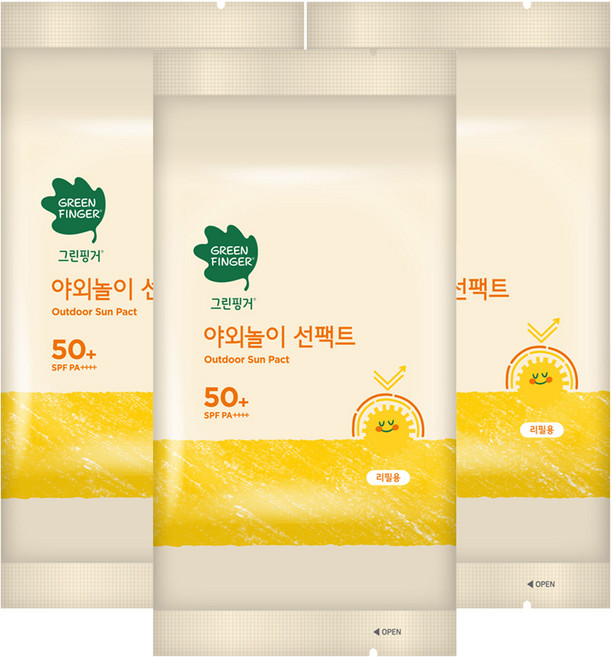 그린핑거 촉촉선팩트 소프트블록 리필, 16g, 3개