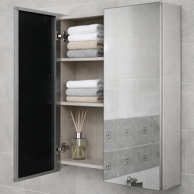 대형 우드 거울 욕실 수납장 600 방문설치, 1개