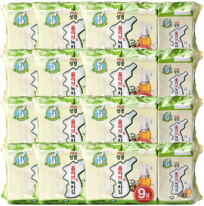 지도표성경 올리브 녹차 식탁김, 36g, 12개