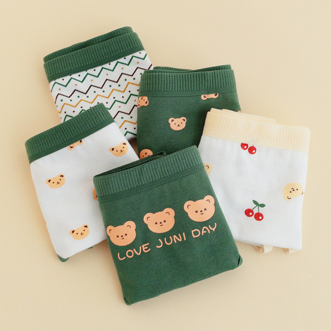 주니데이 주니어 학생 팬티 5종 세트