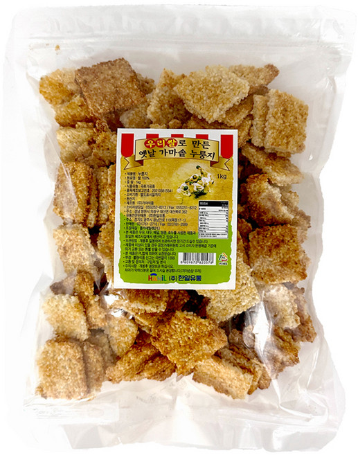 우리쌀로 만든 옛날 가마솥 누룽지, 1kg, 1개