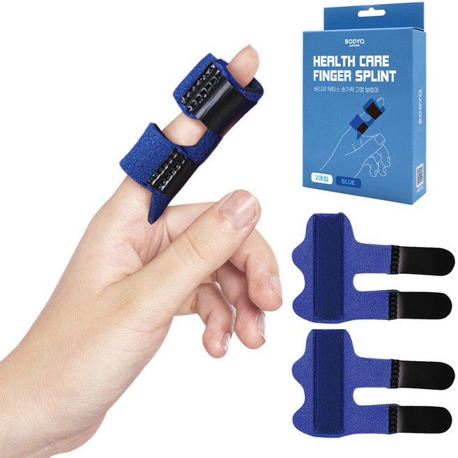 바디큐 닥터스 손가락 고정 보호대 2p, 1세트, 블루
