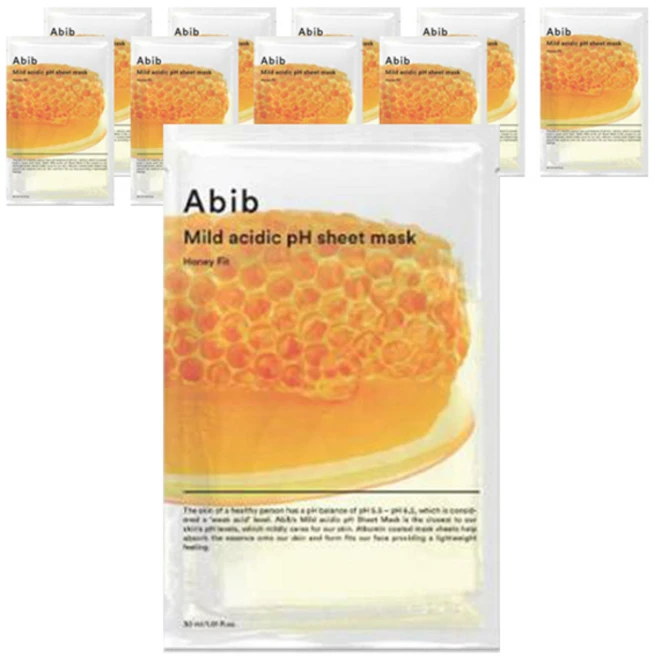 아비브 약산성 PH시트 마스크 허니핏, 1개입, 10개 - 쿠팡