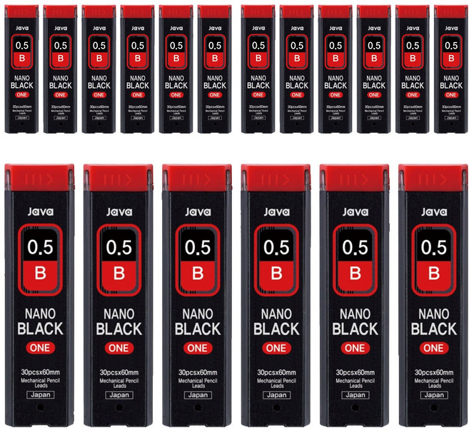 자바펜 나노블랙 원 샤프심 B, 18개