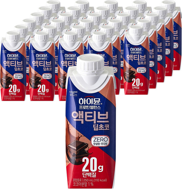 하이뮨 프로틴 밸런스 액티브 딥초코 제로, 250ml, 36개