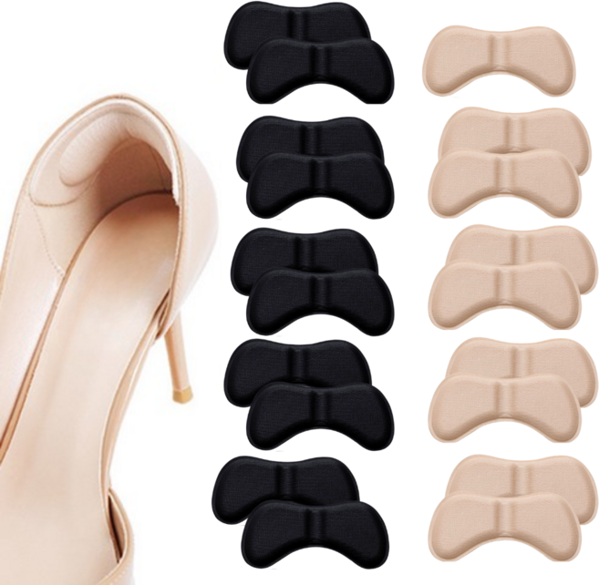 그린리빙 구두 신발 뒤꿈치 패드, 블랙 + 스킨, 20개