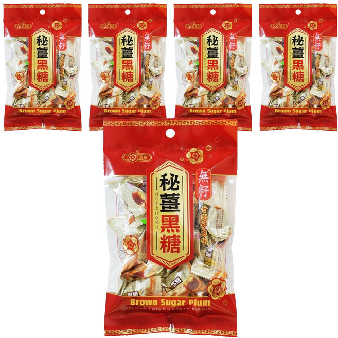 惠香 秘薑黑糖, 120g, 5袋