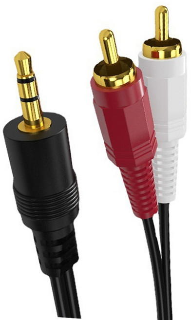 3.5mm轉2RCA一分二音源線 AUX轉RCA梅花頭電腦音箱連接線 3m, 2R-35, 1條