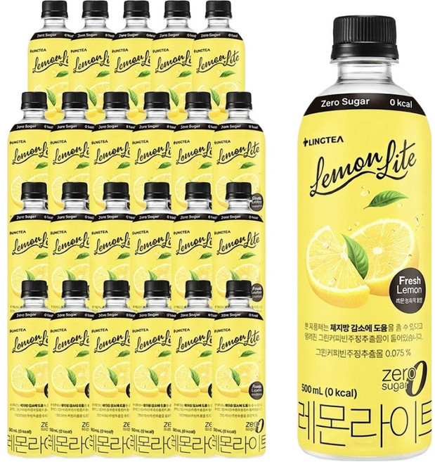 링티 레몬라이트 음료, 24개, 500ml