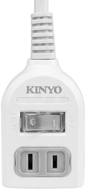 Kinyo 中繼安全延長線, 2.7m, 白色, 1個