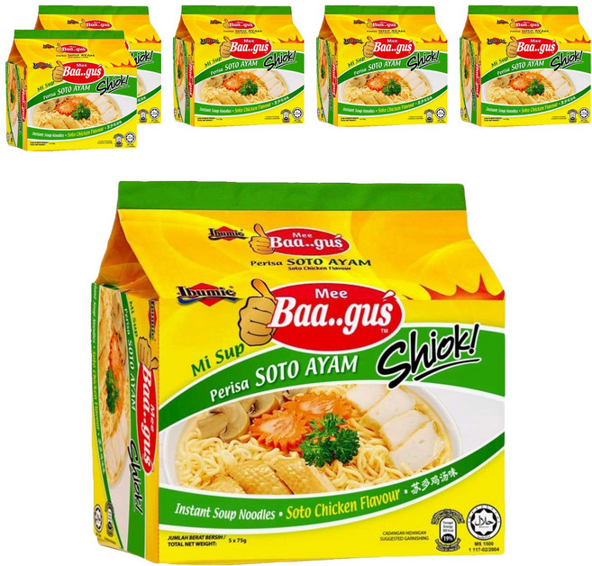 Ibumie 益福 貝卡 檸檬香茅湯味麵 經濟包 75g, 30包