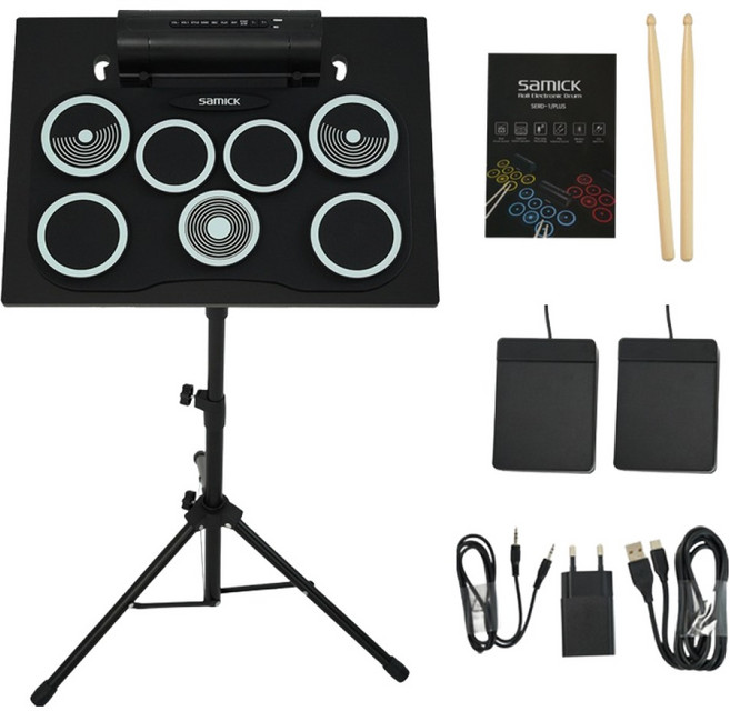삼익악기 전자드럼 패드 민트 SERD-2 + 전용 스탠드 세트, 1세트