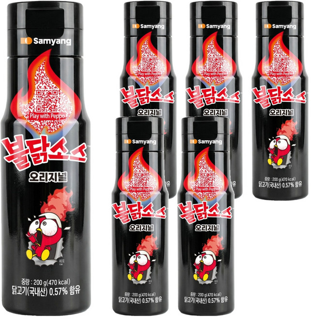 불닭 소스, 200g, 6개