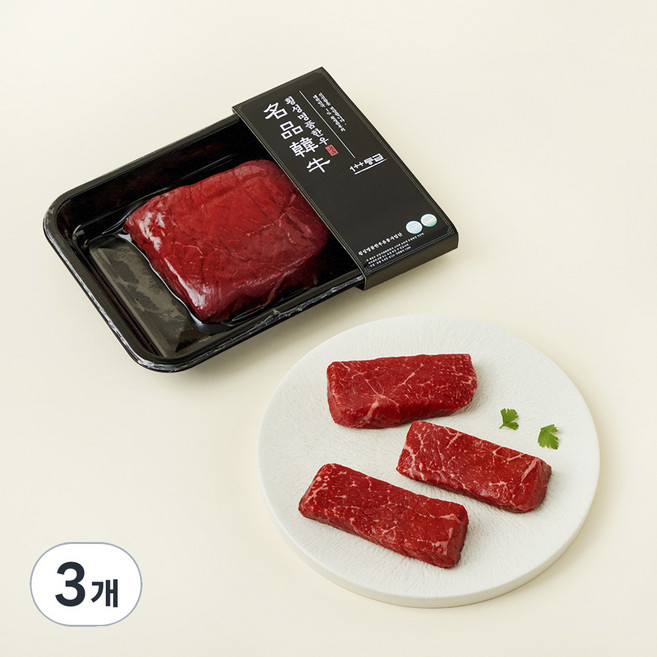 횡성한우 1++(7) 우둔 장조림용 (냉장), 200g, 3개