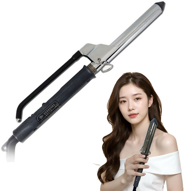 예스뷰티 온도조절 헤어 아이롱 고데기 10mm, 그레이 + 실버, YB-360