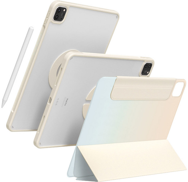 태블리스 마그네틱 분리형 듀얼 커버 케이스 ID-90, 피치스카이, 1개