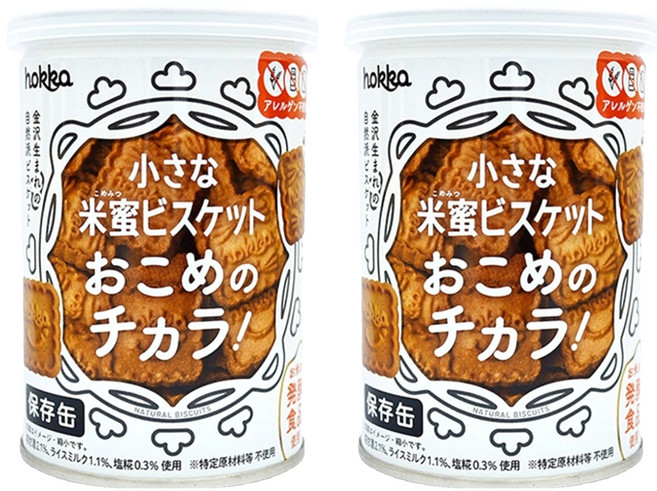 hokka 北陸製菓 米蜜餅乾保存罐, 110g, 2罐