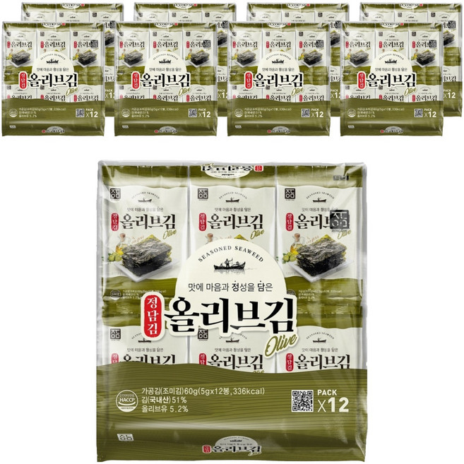 정담김 올리브 도시락김, 5g, 108개