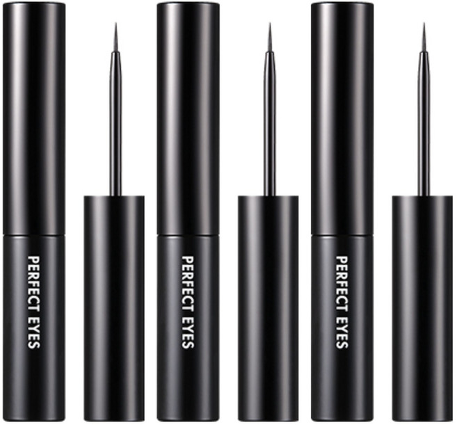 TONYMOLY Perfect Eyes 超防水眼線液筆, 1號 超級黑, 3個
