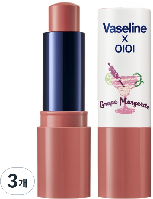 Vaseline 凡士林 護唇膏 Color Plus 護理, 4.2g, 3個, 葡萄瑪格麗特