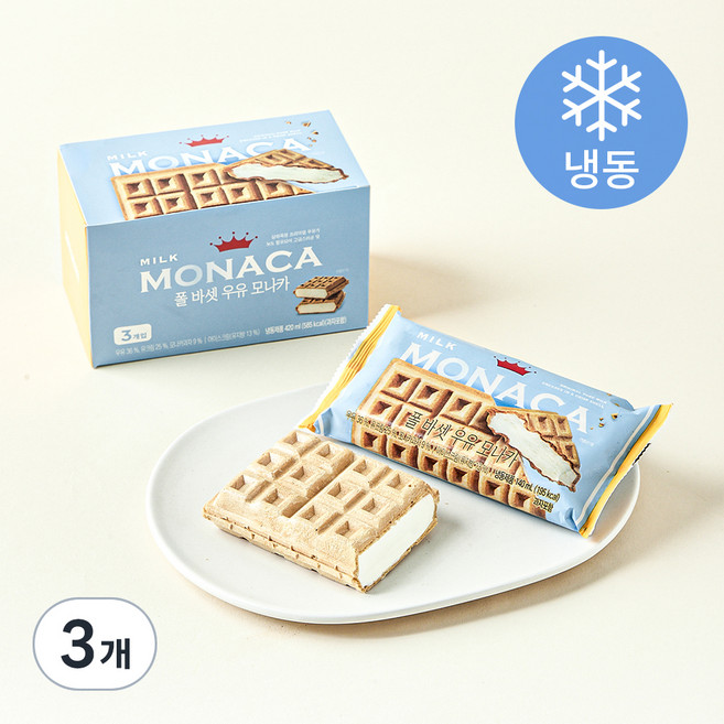 폴바셋 우유 모나카 (냉동), 140ml, 3개입, 3개