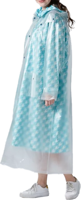 BAOGANI 寶嘉尼 B04 HAPPY RAINY DAY 雙層雨衣, 藍色