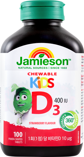 자미에슨 키즈 츄어블 비타민D 400IU 딸기맛, 100정, 1개