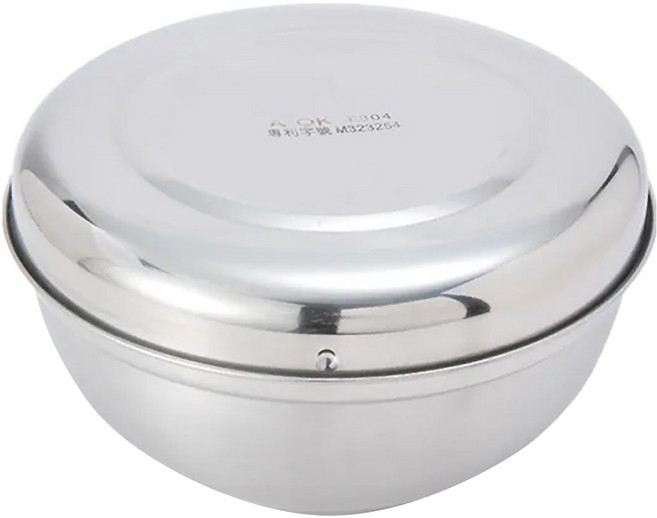 A-OK 304雅仕碗組 18cm不鏽鋼碗, 碗 + 蓋, 不銹鋼色, 1組