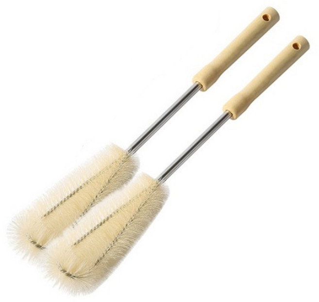 물병 텀블러 세척 긴솔, 2개, 브라운