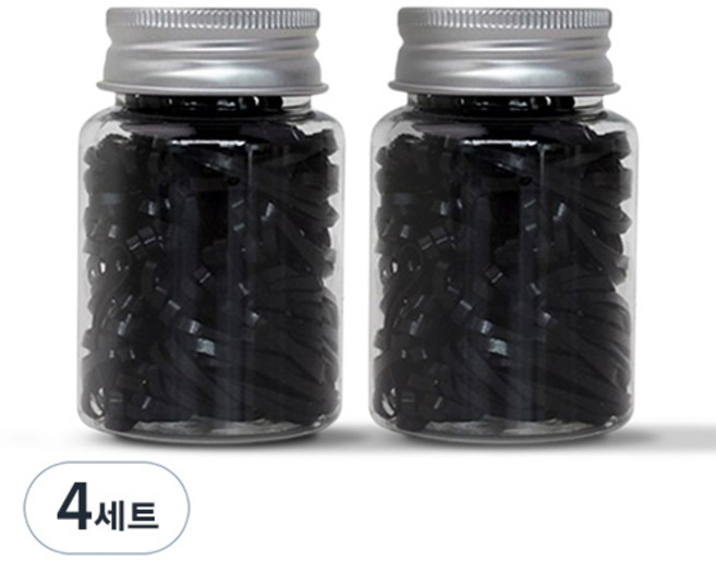 글로스앤글로우 간편보관 짱짱 헤어밴드 200p 세트, 블랙, 4개