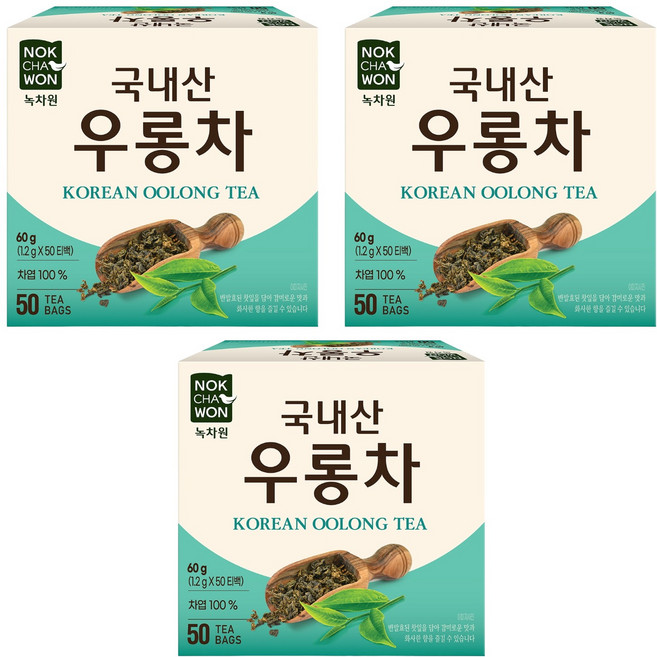 녹차원 국내산 우롱차, 1.2g, 50개입, 3개
