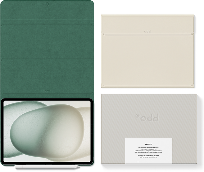 어썸디자인 오드 아이패드 폴리오 케이스, 그로브 아이보리, 1개