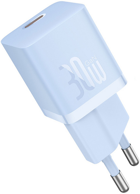 베이스어스 GaN5 C타입 미니 고속충전기 30W, 블루, 1개