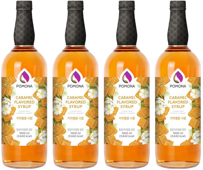 포모나 카라멜 커피시럽, 1L, 4개