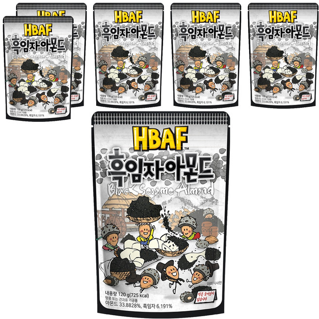 바프 흑임자 아몬드, 120g, 6개