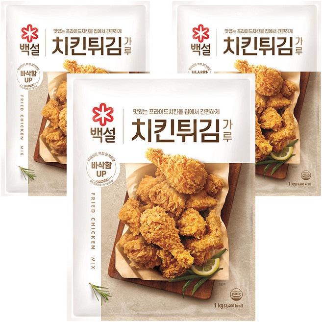 백설 치킨튀김가루, 1kg, 3개