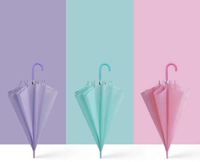 두발로 파스텔 자동 장우산 3개 세트