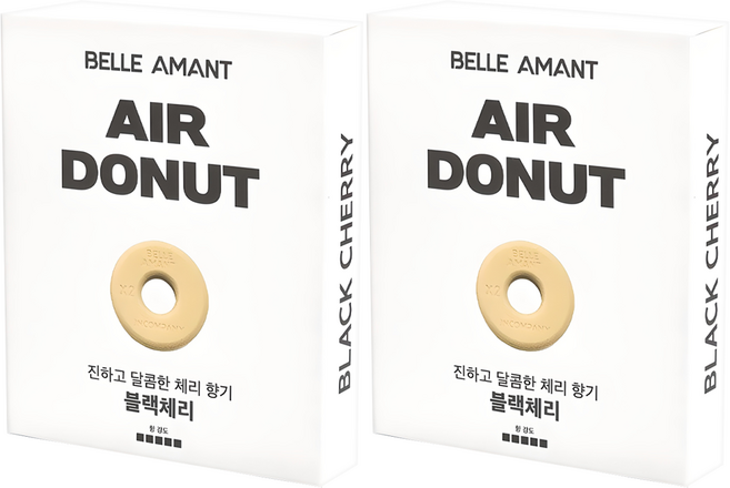 벨르아망 에어도넛 차량용 방향제 리필, 2개, 블랙체리