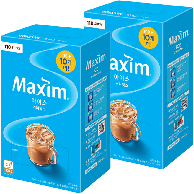 맥심 아이스 커피믹스, 13g, 110개입, 2개