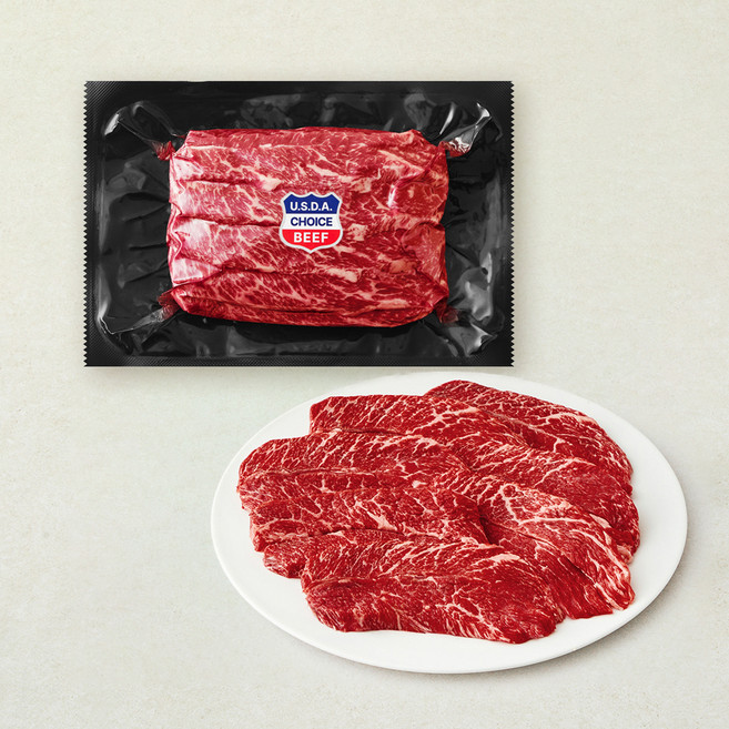 미국산 초이스 꽃갈비살 구이용 (냉장), 1kg, 1개