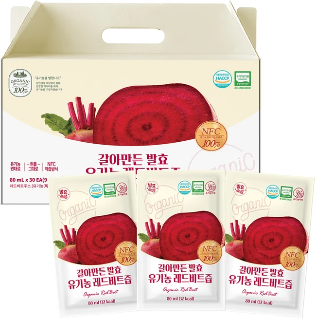 유기농마루 정품 갈아만든 발효 레드비트즙, 80ml, 30개 - 쿠팡