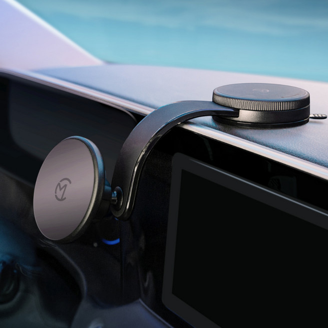 카멜레온360 커블 베이직 맥세이프 차량용 핸드폰 흡착 거치대 헤드 지름 60mm 마운트 229 x 72 x 20 mm, 블랙, 1개