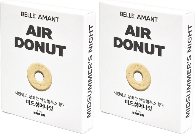 벨르아망 에어도넛 차량용 방향제 리필, 2개, 미드섬머나잇