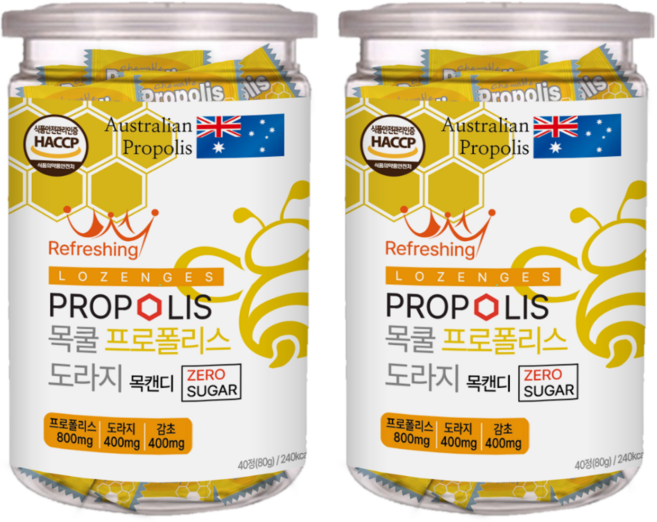 無糖蜂膠桔梗喉糖, 80g, 2罐